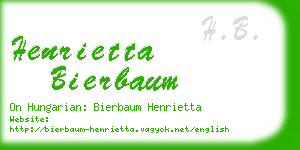 henrietta bierbaum business card